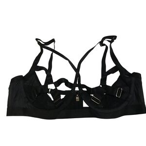 Torrid Black Strappy Cage Unlined Underwire Lingerie Bra Size 1